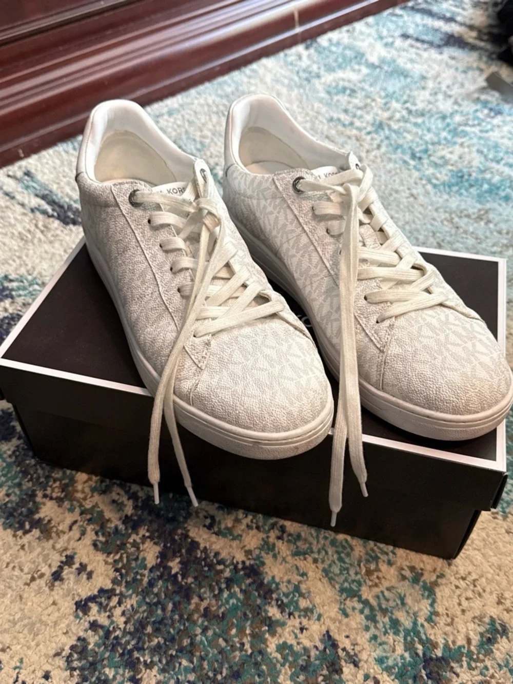 Michael Kors Ivory Textured Lace-Pattern Women's Sneakers